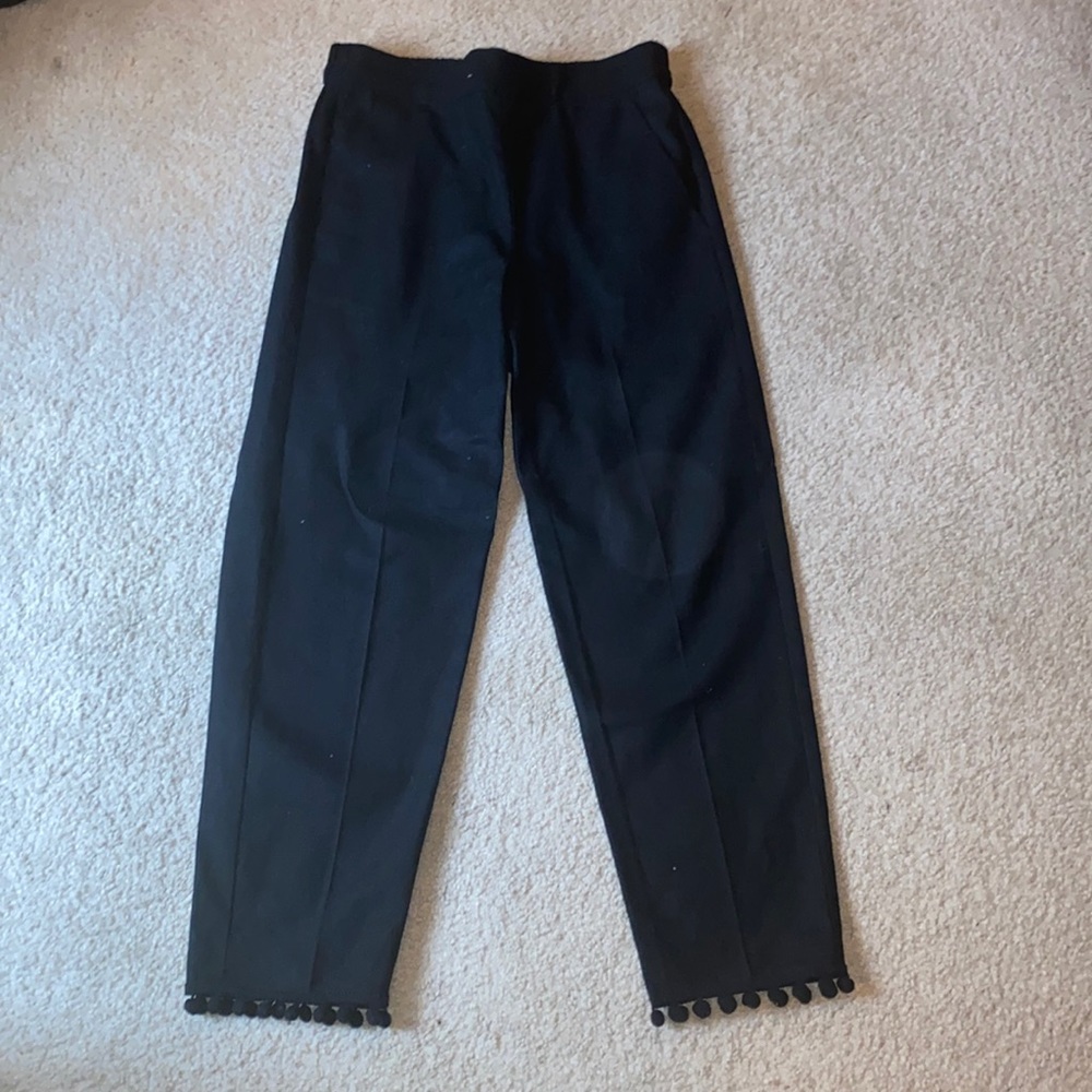 J Crew Black linen/cotton blend pull on pants .